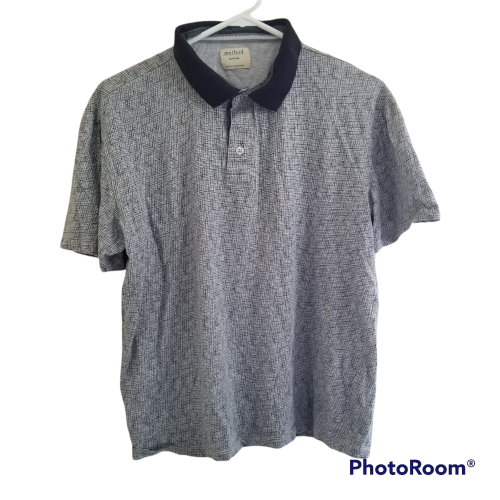 Method collared pattern top multicolored size M